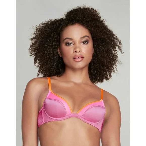 Agent Provocateur Viv Sorbet Pink 34B/3 Silk Set NWT